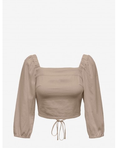 Only onlcaro 3/4 balloon linen bl top cc pnt 15278796