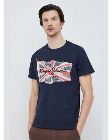 PEPE JEANS LONDON T-SHIRT PM508273 FLAG LOGO