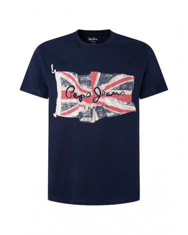 PEPE JEANS LONDON T-SHIRT PM508273 FLAG LOGO