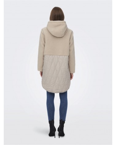 Only onltinka teddy quilt hood coat cc otw 15260242