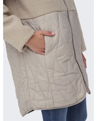 Only onltinka teddy quilt hood coat cc otw 15260242