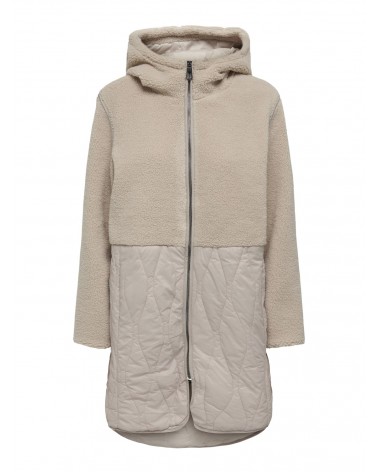 Only onltinka teddy quilt hood coat cc otw 15260242
