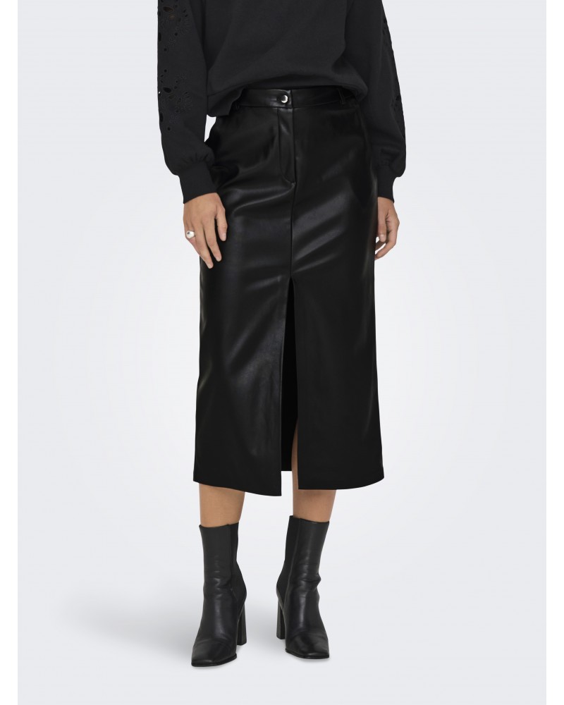 Only OnlHeidi faux leather slit skirt otw 15322539