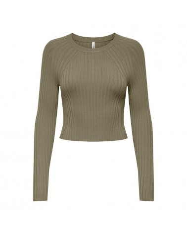 Only OnlMeddi ls rib crop o-neck cc knt 15280060