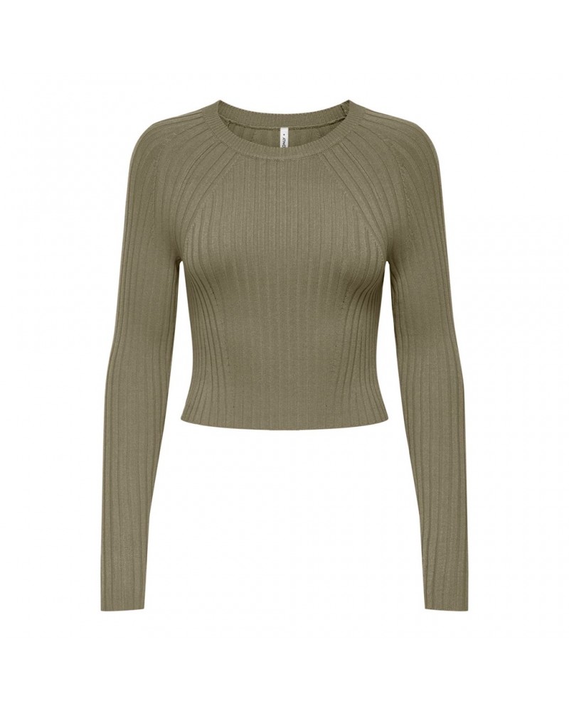 Only OnlMeddi ls rib crop o-neck cc knt 15280060