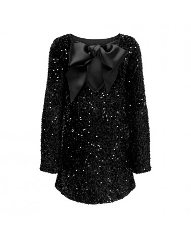 Only OnlAnika sequins ls bow dress wvn 15339408