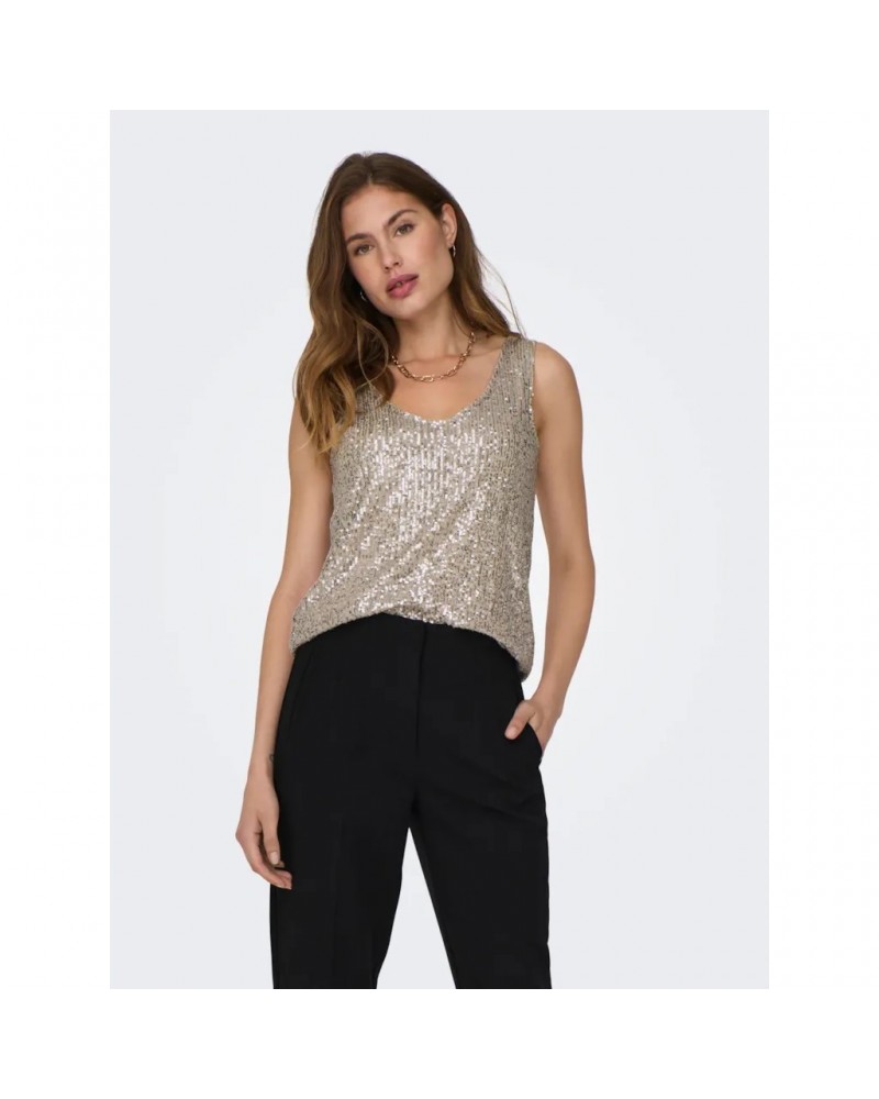 Only OnlAna s/l v-neck sequins top jrs 15307926