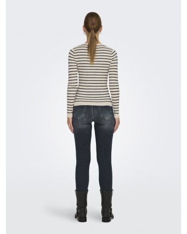 Only Onlmila ls stripe button o-neck cc knt 15335111