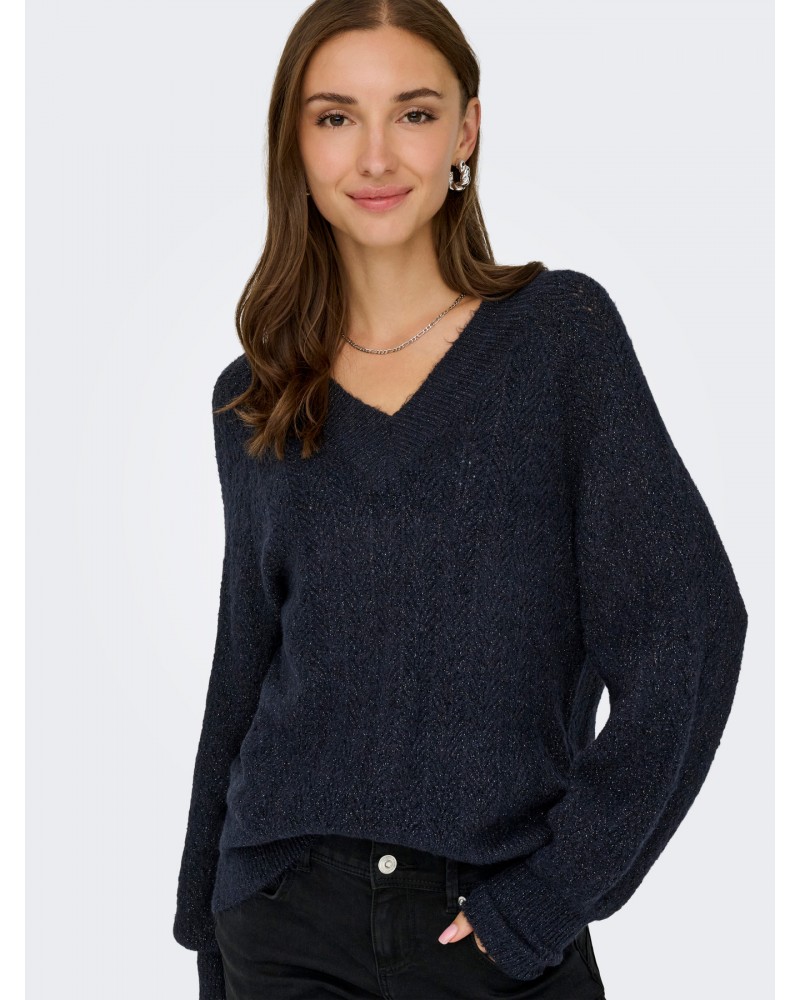Only Onllucilla ls glitter v-neck knt 15324276