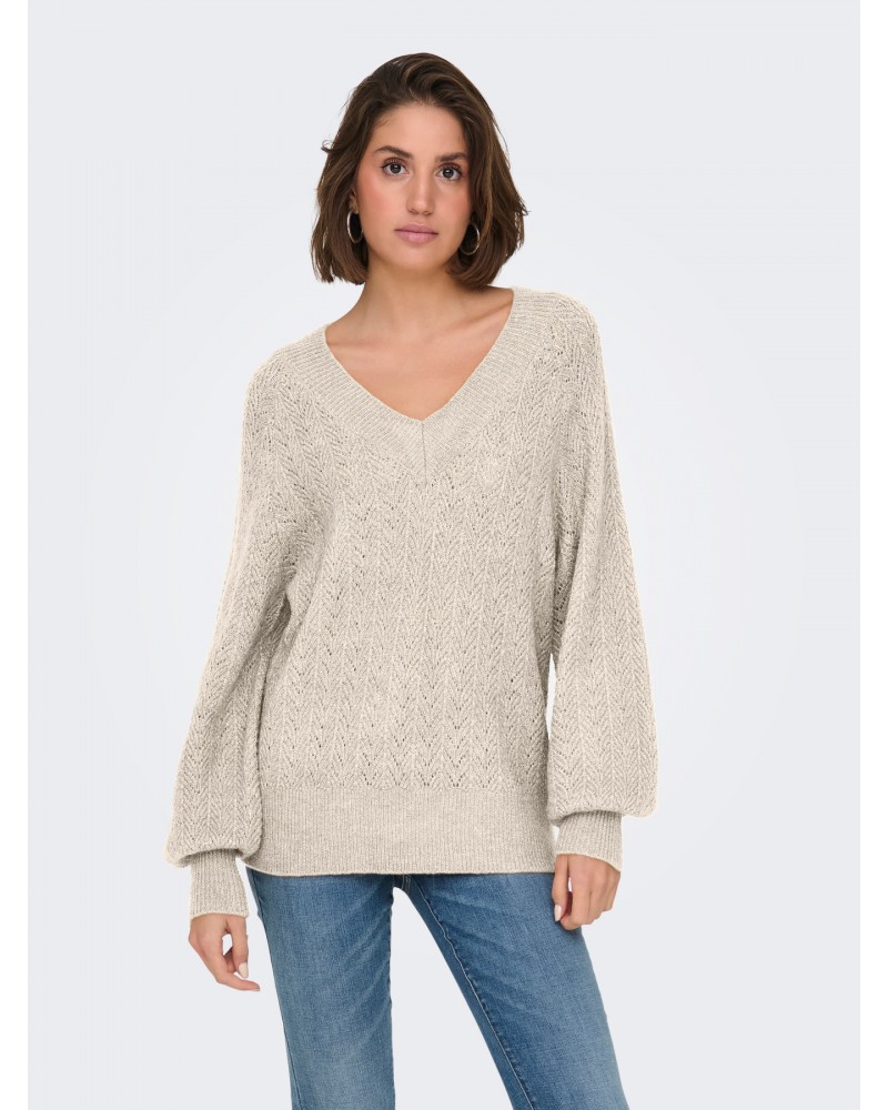 Only Onllucilla ls glitter v-neck knt 15324276