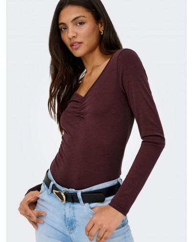 Only Onlfree life l/s slub rib v-neck pri jrs 15371471