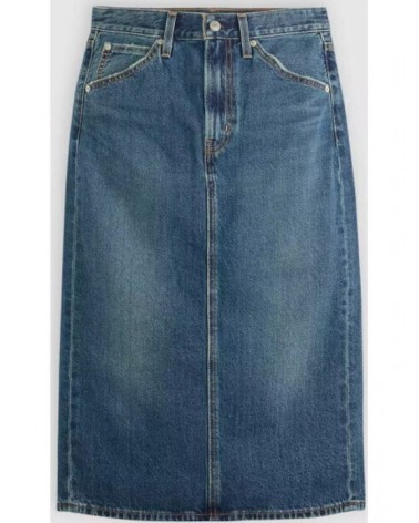 Levis Back Slit Skirt Med Indigo 001VH0006