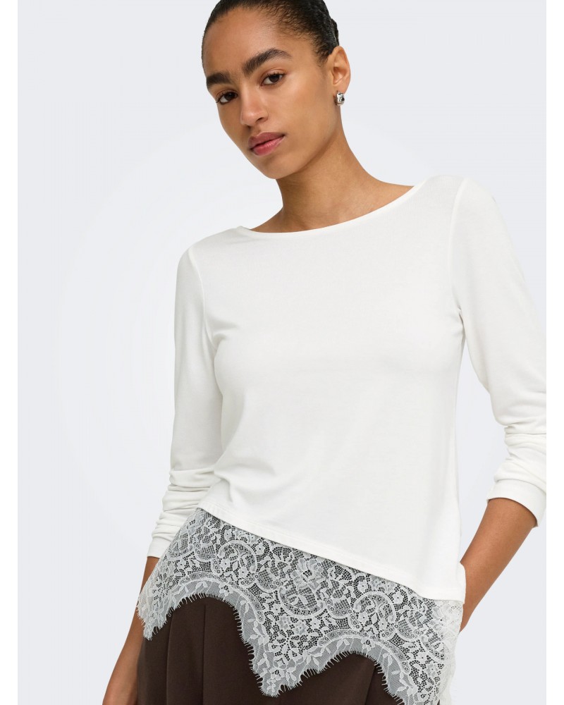 Only Onllaila l/s lace mix top jrs 15384850