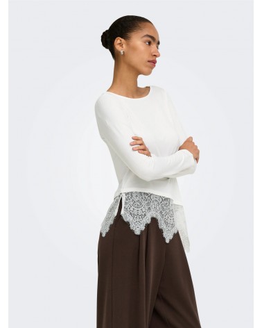 Only Onllaila l/s lace mix top jrs 15384850