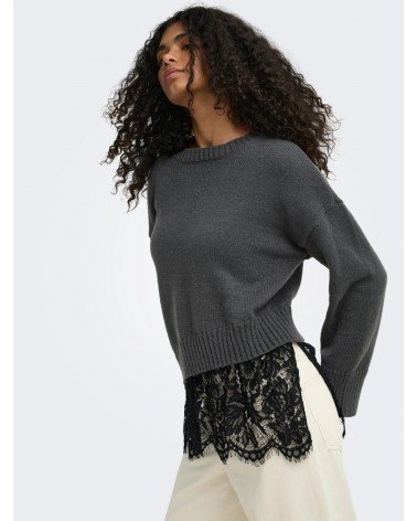 Only OnlLevie lace mix o-neck knt 15382505