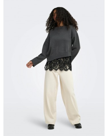 Only OnlLevie lace mix o-neck knt 15382505