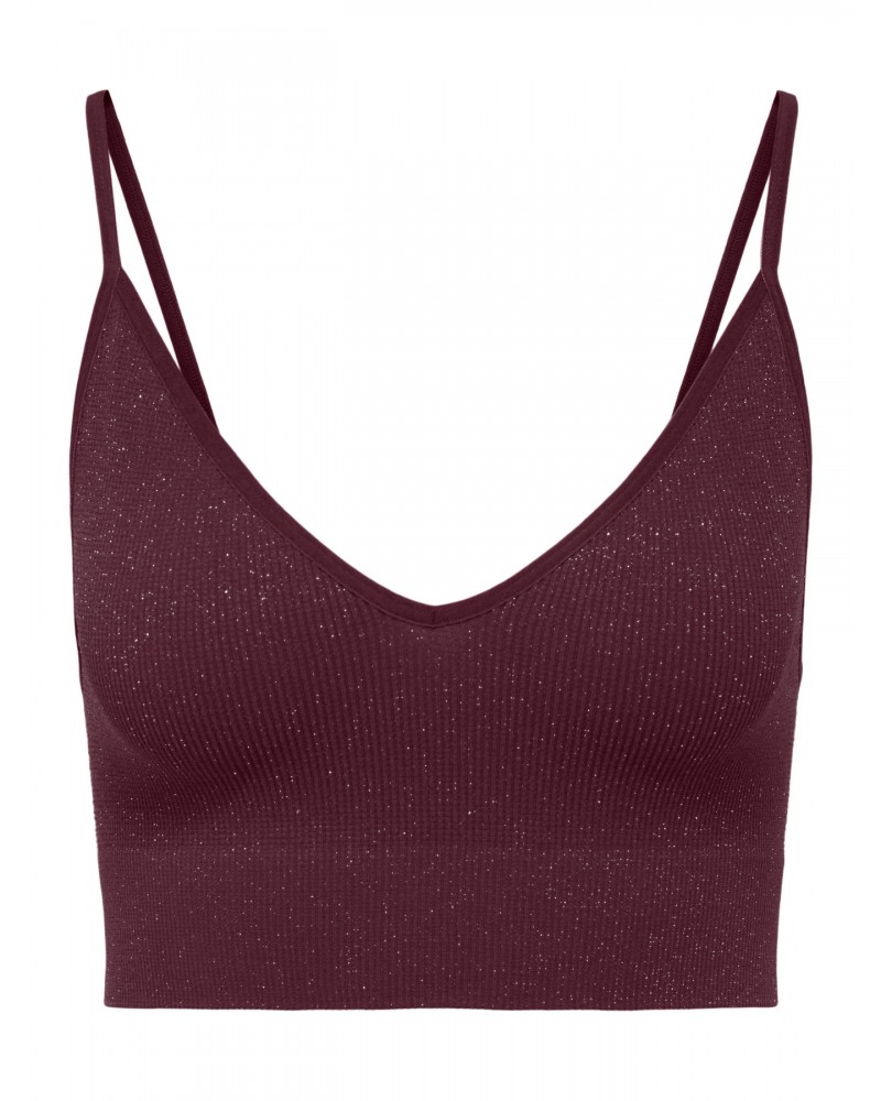 Only onlvicky glitter seamless v-neck top acc 15245895